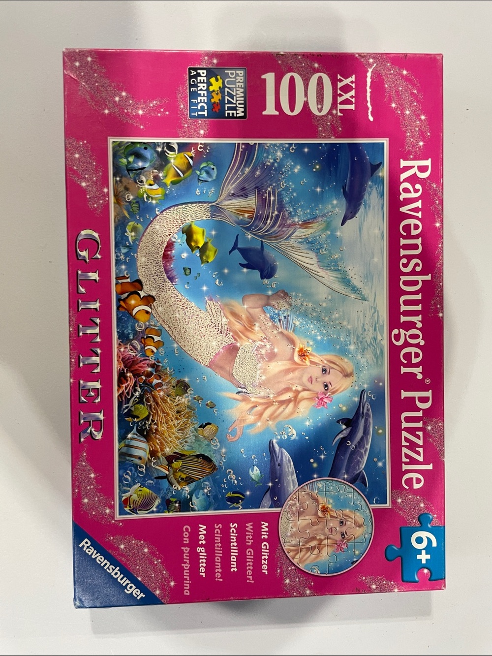 Ravensburger Glitter Mermaid 100-Piece Puzzle — Pink Box Art